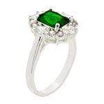 Load image into Gallery viewer, Womens Emerald Cut Zirconia Cocktail Ring Size 8 Silver Statement Fashion Jewelry