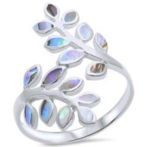 Womens Abalone Sterling Silver .925 Ring Size 8 Fine Jewelry