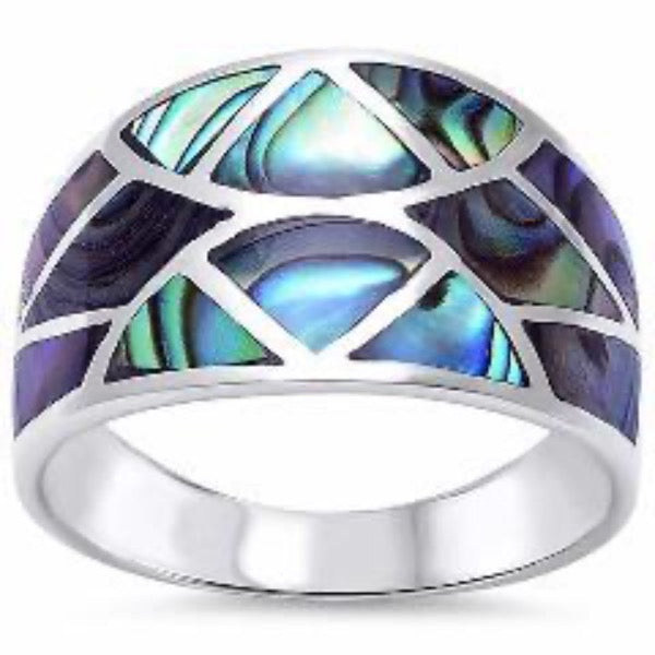 Sterling Silver .925 Abalone Shell Ring