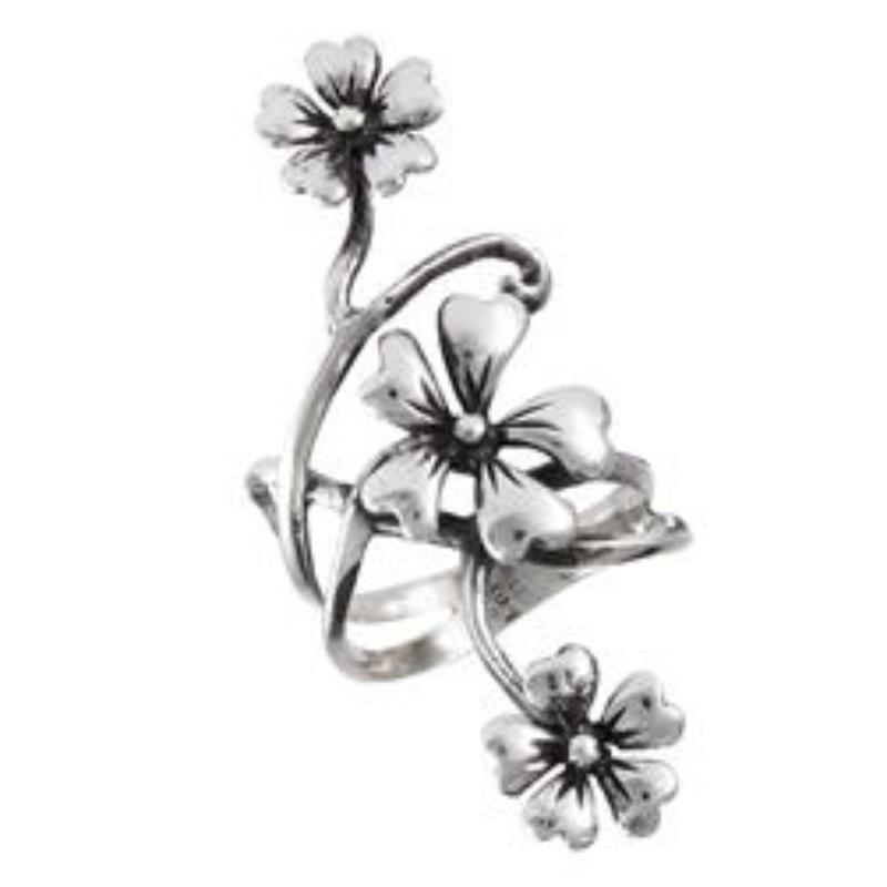 Sterling Silver .925 Extended Leaf Ring