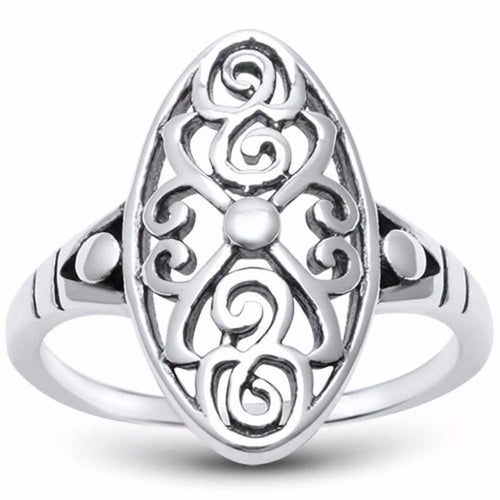 Sterling Silver .925 Filigree Oval Ring