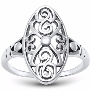 Sterling Silver .925 Filigree Oval Ring