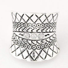 Load image into Gallery viewer, Antique Silver Aztec Ring