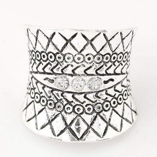 Antique Silver Aztec Ring