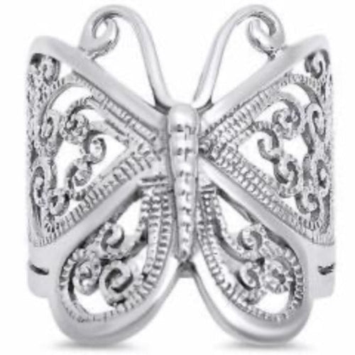 Antique Stainless Steel Butterfly Ring