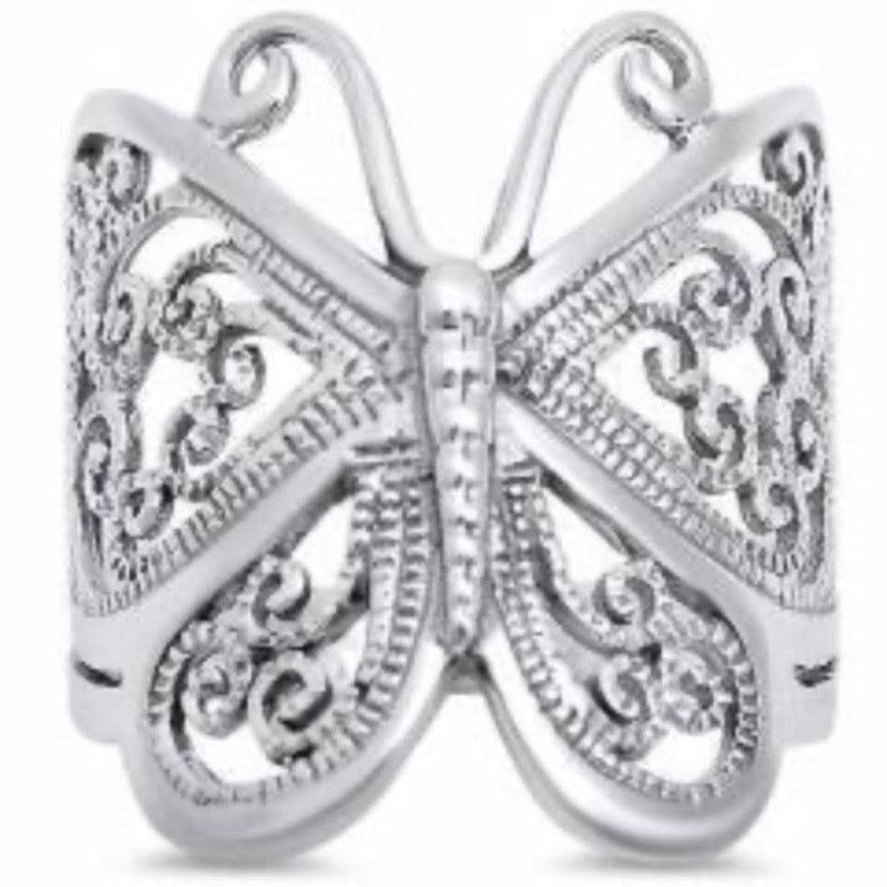 Antique Stainless Steel Butterfly Ring