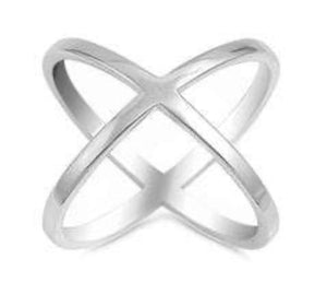Womens Sterling Silver .925 Cocktail Rings Criss Cross Zirconia Fine Jewelry
