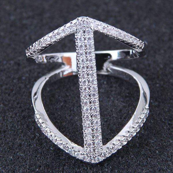 Gold Studded Cubic Zirconia Fashion Ring