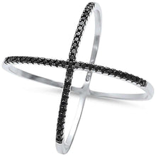 Load image into Gallery viewer, Womens Sterling Silver .925 Cocktail Rings Criss Cross Zirconia Fine Jewelry