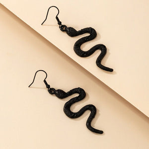 Etta'J Jewelry Womens Black Snake Metal Dangle Earrings